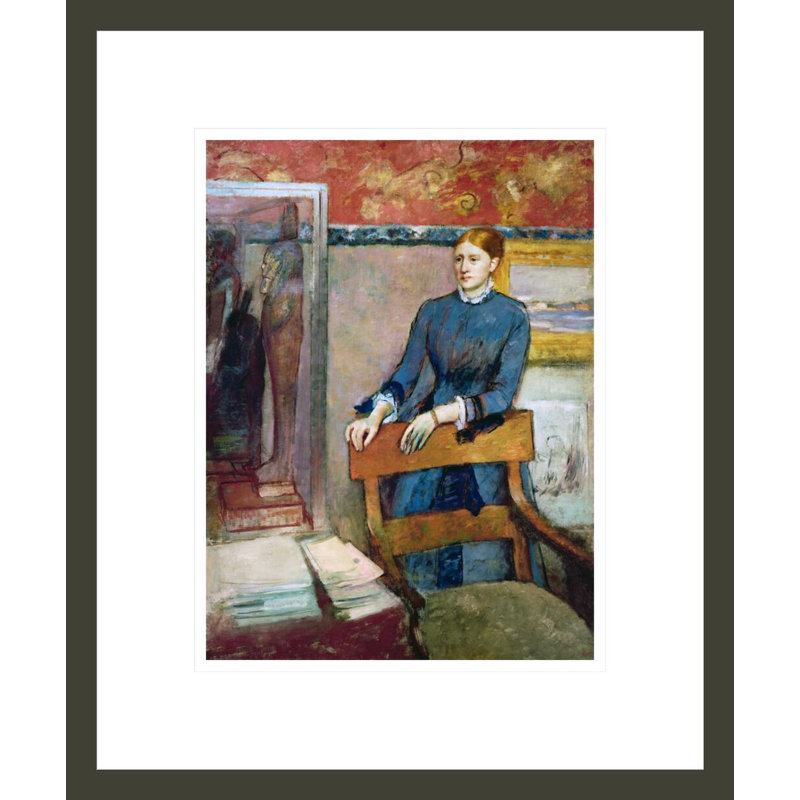 «Helene Rouart in Her Father's Study» par Edgar Degas, impression par estampe numérique encadrée, H 16,48 po x l 13,75 po