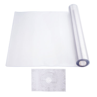 Protecteur de table transparent en PVC - Housse de bureau robuste 24 po x 96 po, chemin de table en plastique imperméable et résistant à la chaleur pour les tables de salle à manger et les bureaux