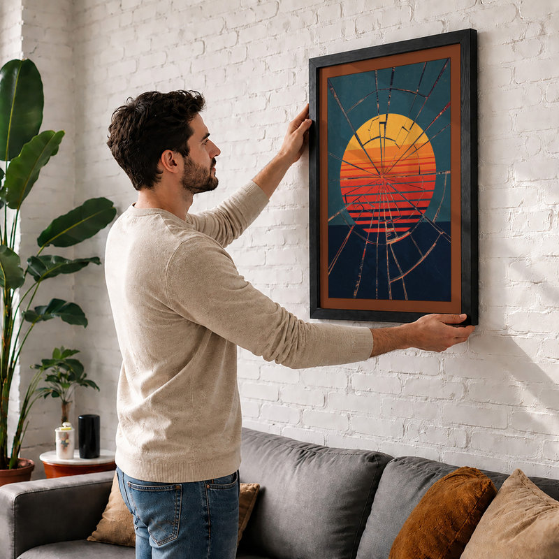 Sun Navigation Geometric - Print, Black, A3 - 42.0 x 29.7 cm