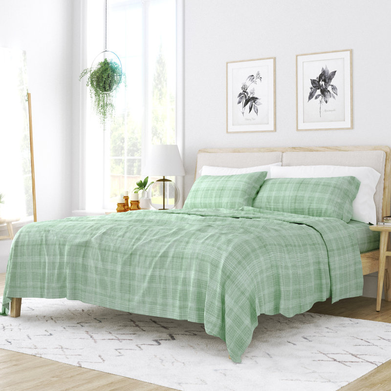 Becky Cameron™ Thatch Pattern Bed Sheet Set, Forest, Full