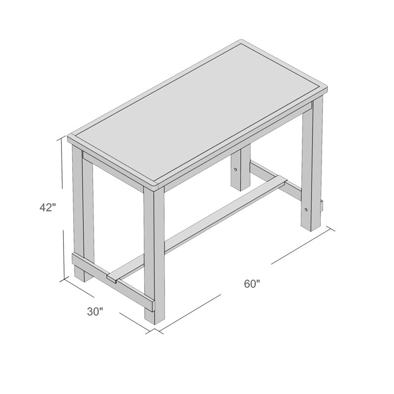 Ensemble de table de salle à manger 5 pièces à hauteur de bar Adler