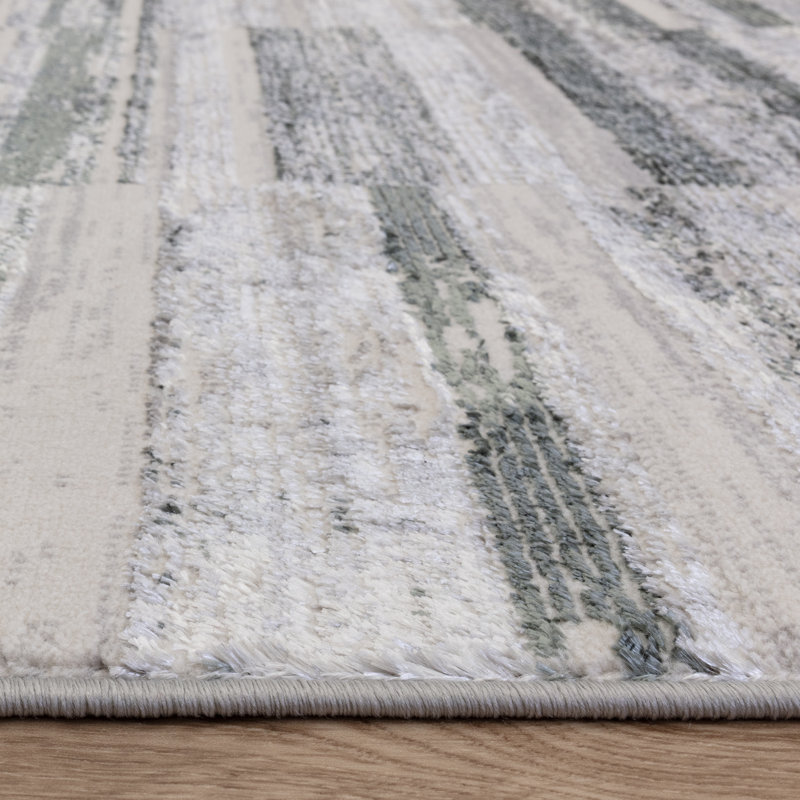 Anandita Stripe Green Area Rug, Rectangle 120 x 160 cm