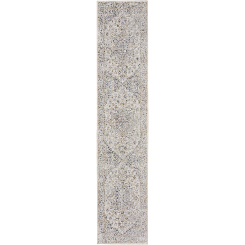 Tapis de couloir oriental argenté 12 '