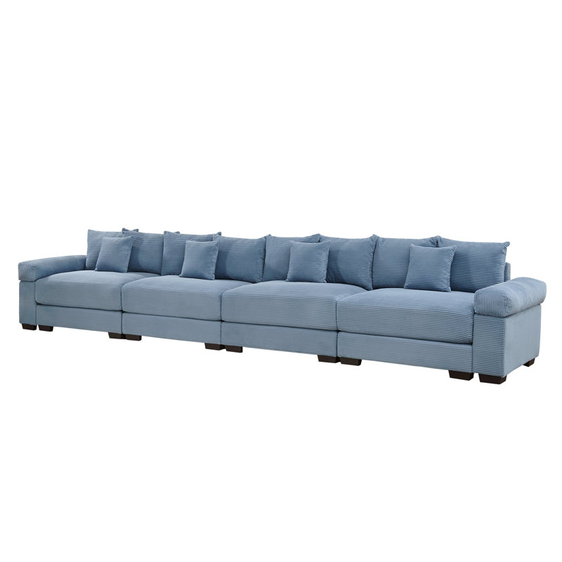 Canapé modulaire surdimensionné de 170 po Cloud, Velours côtelé bleu