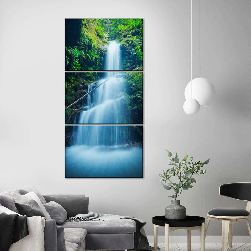 «Asian Waterfalls», reproduction d'art sur toile, H 38 po x l 18 po x P 1,25 po