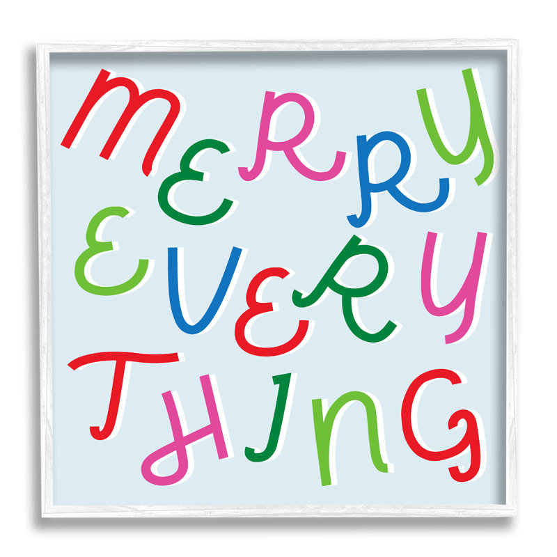 Art texturé à la giclée encadrée de Merry Christmas par Daphne Polselli, H 24 po x l 24 po x P 1,5 po