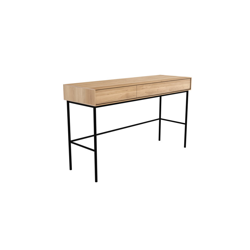 Facette Solid Wood Writing Desk, Natural Oak