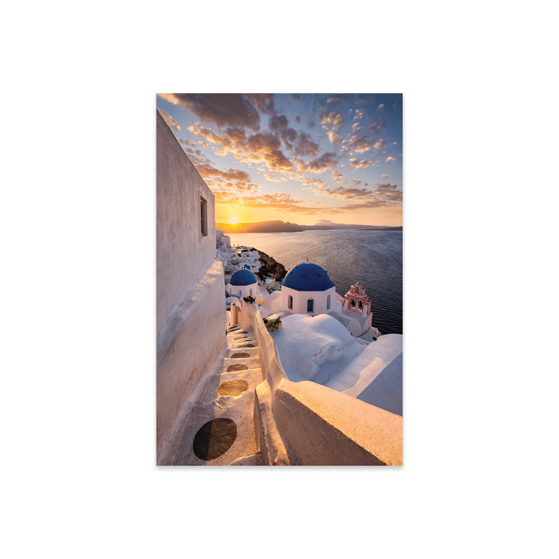 Hartwiga Perfect Sunrise (Santorini, Grèce) sur plastique / acrylique par Chano Sanchez, impression
