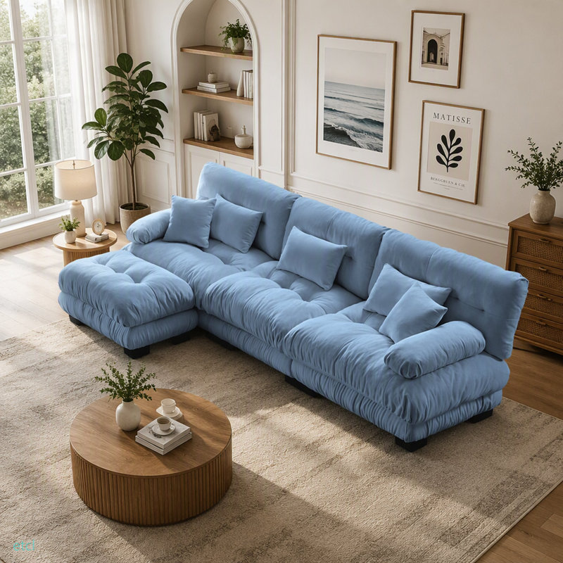 Canapé modulaire Luxury Luxury, Chenille blanche