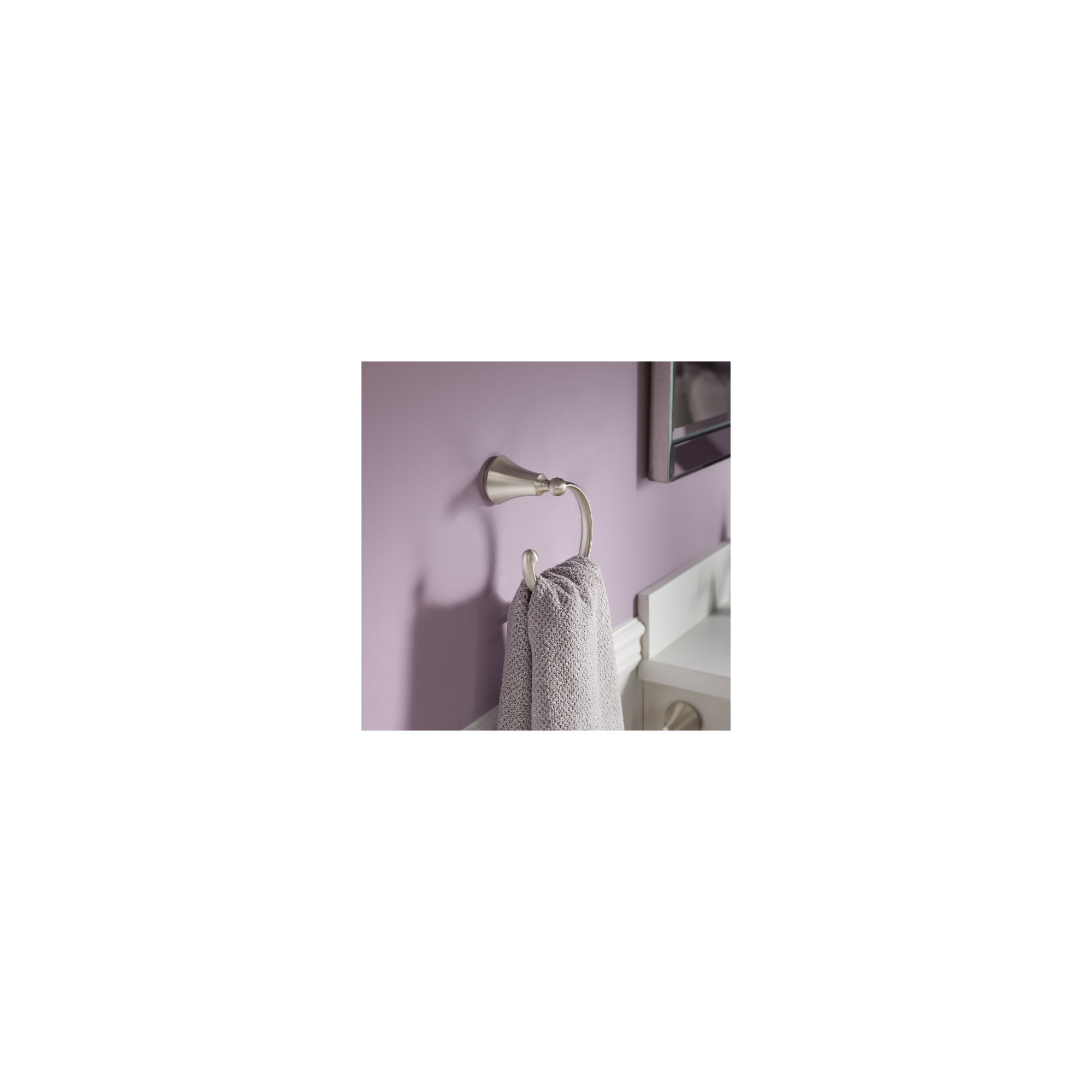 Wynford Wall Mounted Towel Ring, Brushed Nickel