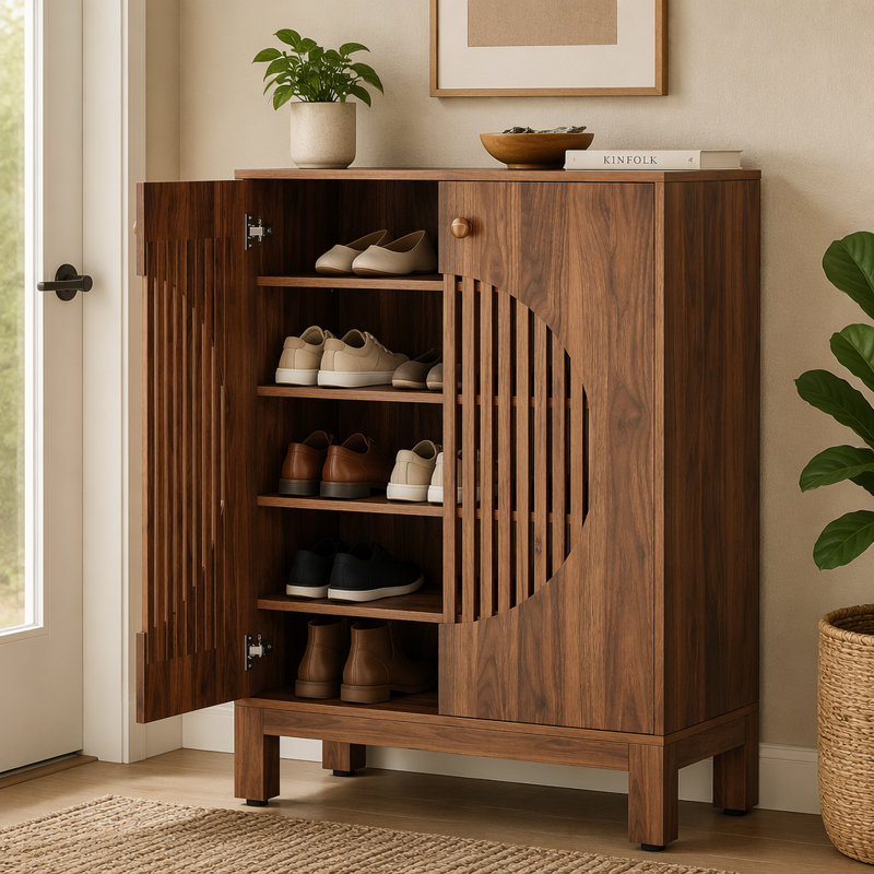 Armoire à chaussures 20 paires, range-chaussures élégant avec portes