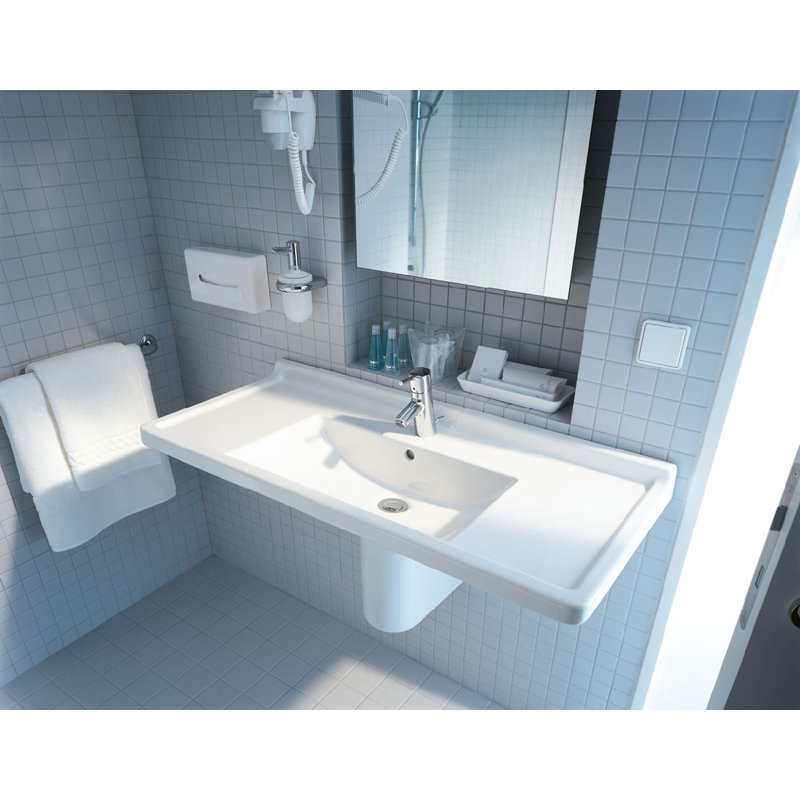 Lavabo de salle de bain mural rectangulaire en céramique Starck 3
