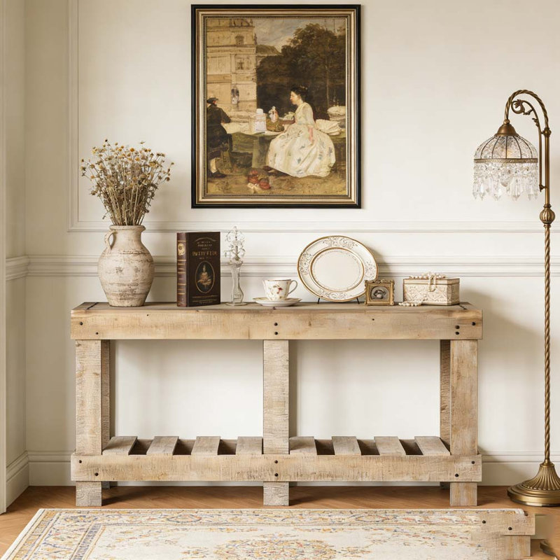 62.9" Vintage Entryway Table, Natural