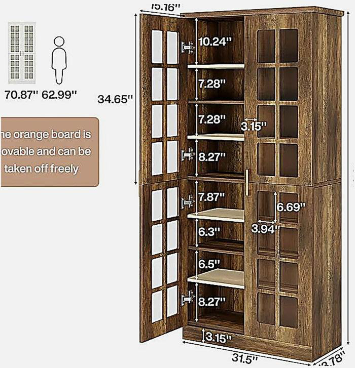 Tall Storage Cabinet, Spacious Kitchen Pantry, Kitchen Cupboard