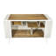 Habitation spacieuse pour chat blanc - Cadre en bois de sapin et en fer avec cadre de maison moderne et fonctionnel en verre trempé, idéal pour jouer
