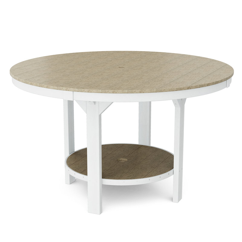 Heritage 60" Pub Table, Weathered Wood/White