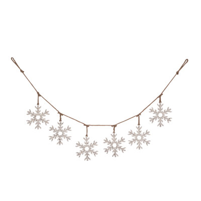 Bannière en forme de flocon de neige en métal argenté 55 po The Holiday Aisle®
