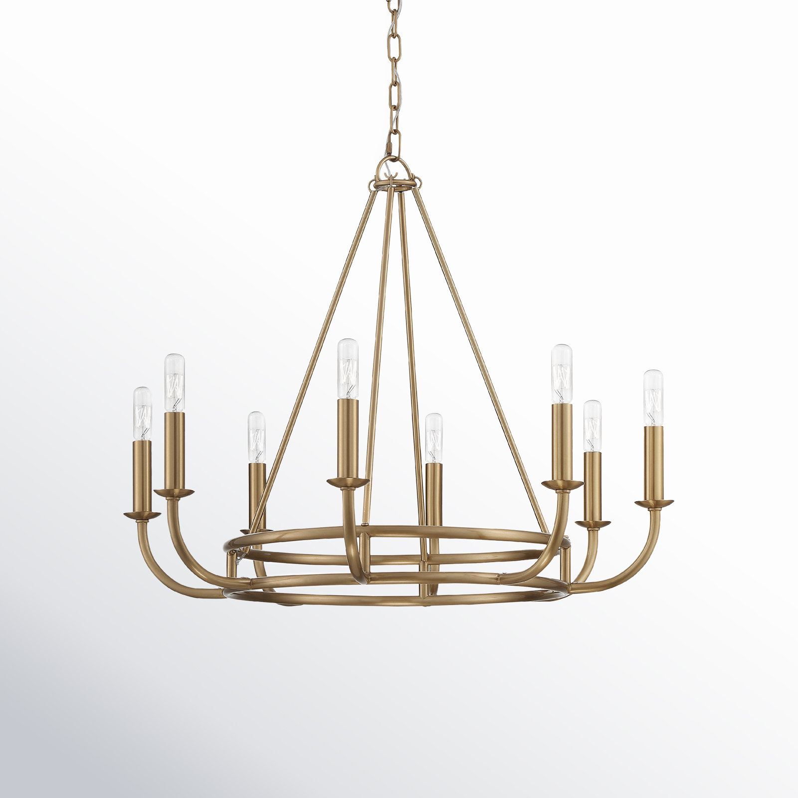 Akir 8 - Light Metal Dimmable Chandelier, Gold