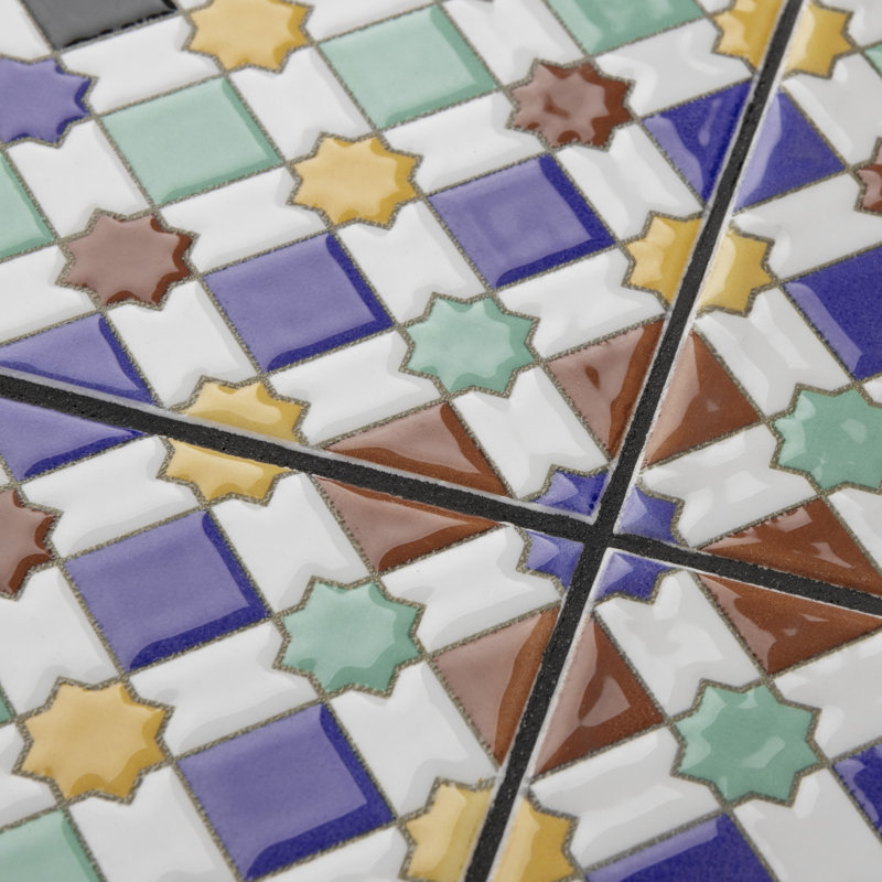 Sevillano Giralda 8" x 8" Ceramic Patterned Wall Tile