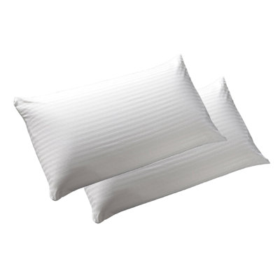 Satin Stripe Pillow Pair Hollowfibre Filling - Firm