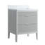 Ensemble de meuble-lavabo autoportant 30 po avec 2 ensembles de poignées et plateau en marbre d'ingénierie entièrement assemblé gris-2046708333-2046708332