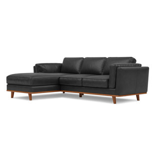 Shanteka Artisan Top Grain Leather Three Seats with Chaise Leather Sofa