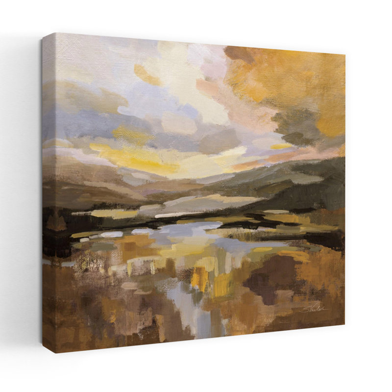 Ciel occidental contemporain avec art abstrait brun, H 24 po x l 24 po