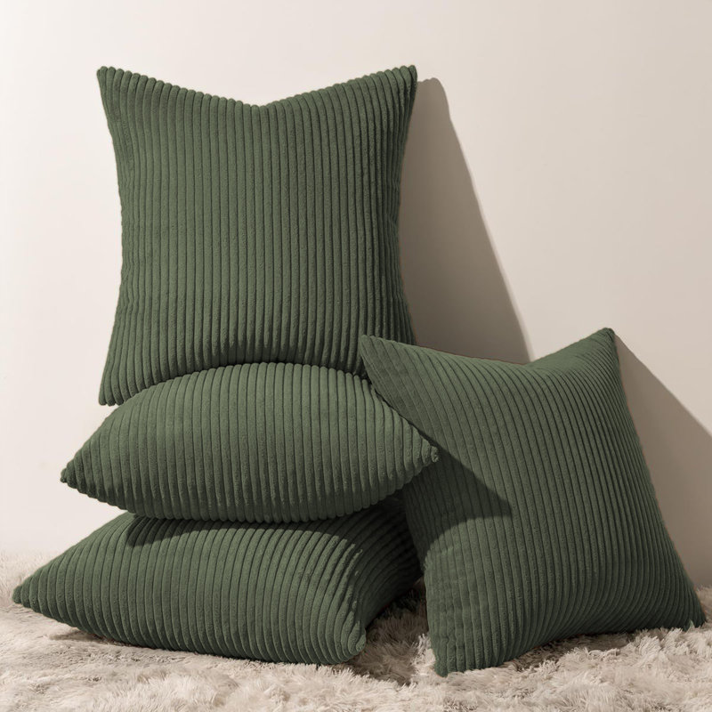 Cotton Square Cushion, Green
