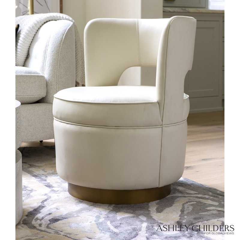 Stella Swivel Chair-Milk Leather