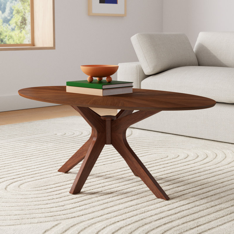Fenway Single Coffee Table, Walnut Top/Walnut Base