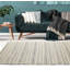 Tapis rayé bleu et beige à chevrons-1171764605