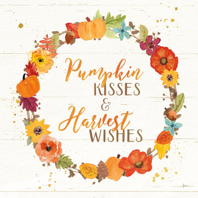 Harvest Wishes II On Wood by Jess Aiken - Wrapped Canvas Painting