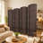 Foldable Room Divider, Mesh Privacy Screen (8 Panel, Coffee)
