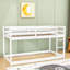 Lit superposé simple au-dessus d'un lit simple en bois avec garde-corps-1190375104