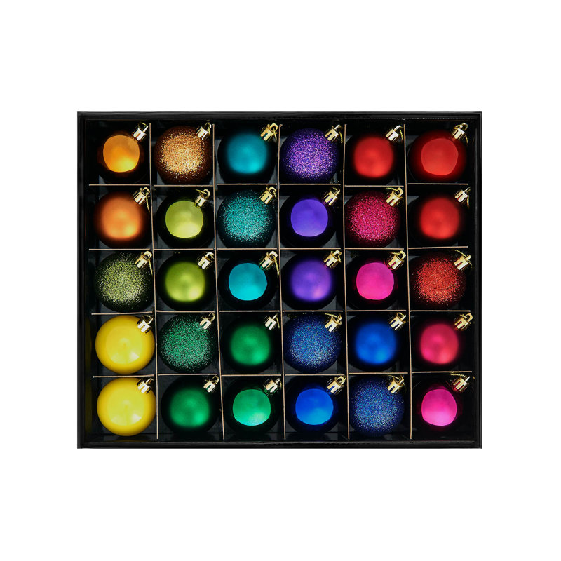 6.99cm Solid Colour Plastic / Acrylic Bauble, Multi-Colour