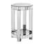 Table de bout ronde à miroir 2 couches en argent - incrustation de cristal pour la chambre à coucher, le salon et la chambre à coucher