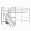 Lit mezzanine double avec escalier de rangement, glissade et lumière DEL-133411400