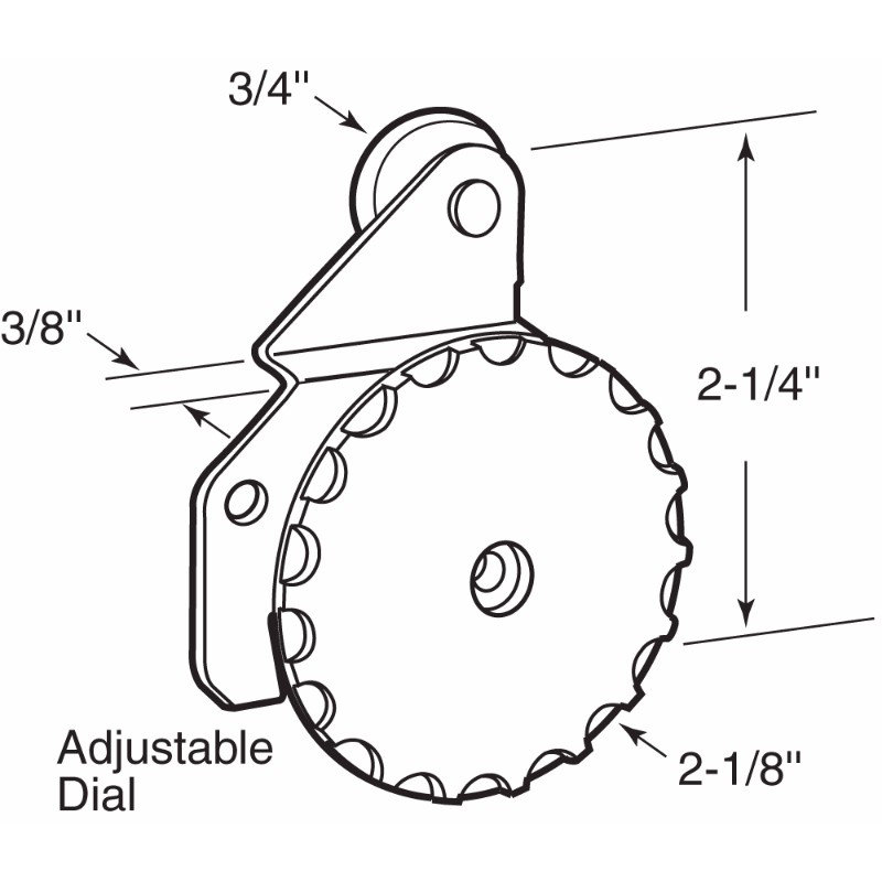 3/8 in. Offset Nylon Dial Action Closet Door Hanger
