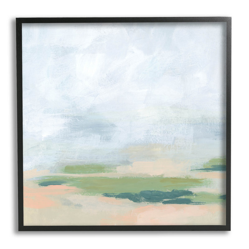 «Contemporary Landscape Abstract» par June Erica Vess - Peinture sur toile, Giclée encadrée noir minuit