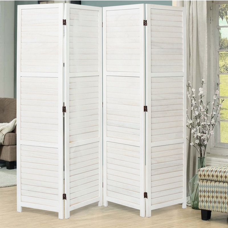 Aarav 170cm H Folding Room Divider, 170 cm H x 160 cm L x 5 cm D, 4, White