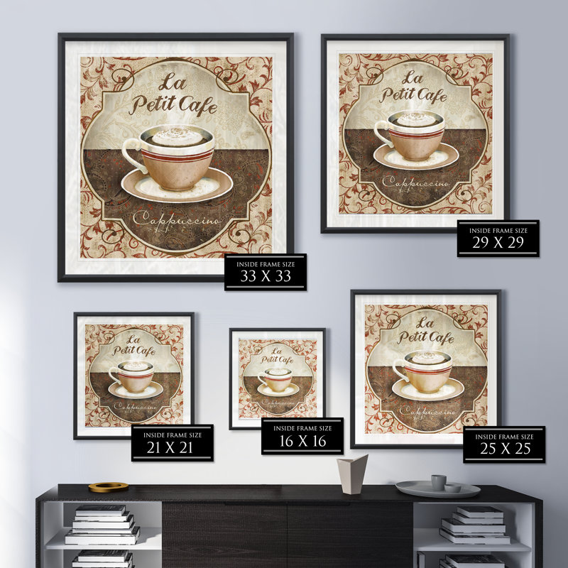 Cappuccino - reproduction de cadre photo sur papier, H 17,5 po x l 17,5 po x P 1,5 po