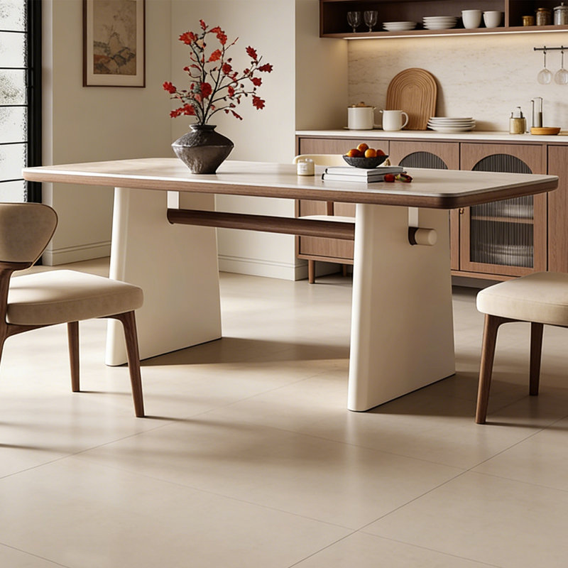 Table de salle à manger moderne française, 7 pièces : table, 6 chaises, 29,53 po H x 70,87 po l x 31,5 po P