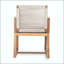 Chaise de salle à manger en bois d'acacia et corde avec coussin lavable (ensemble de 2)-130116623