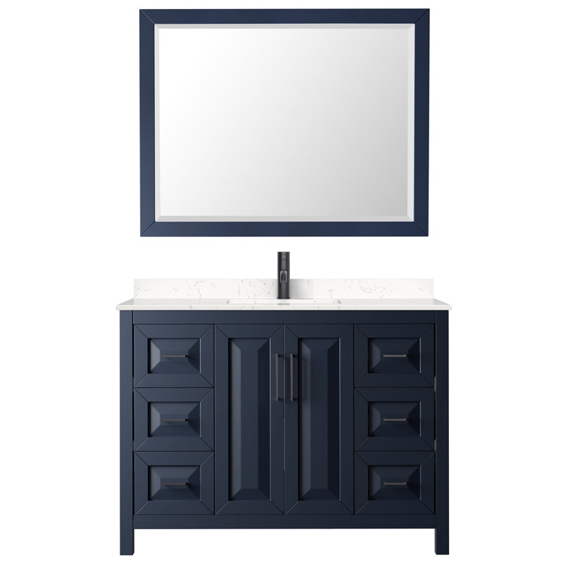 Daria 48'' W Single Vanity, Dark Blue, Matte Black