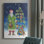 Toile tendue avec châssis de qualité supérieure Folksy Father Christmas II - prête à être accrochée