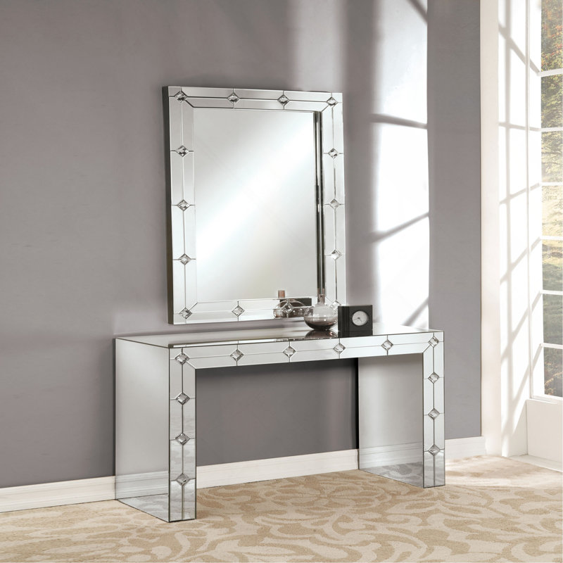 Console à miroir et faux strass Hessa (assemblée)