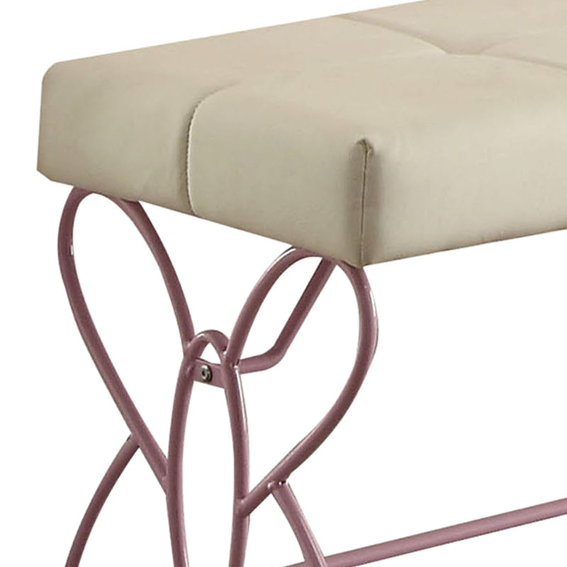 Magnifique banc blanc et rose sur le thème du papillon pour la chambre à coucher Splendid
