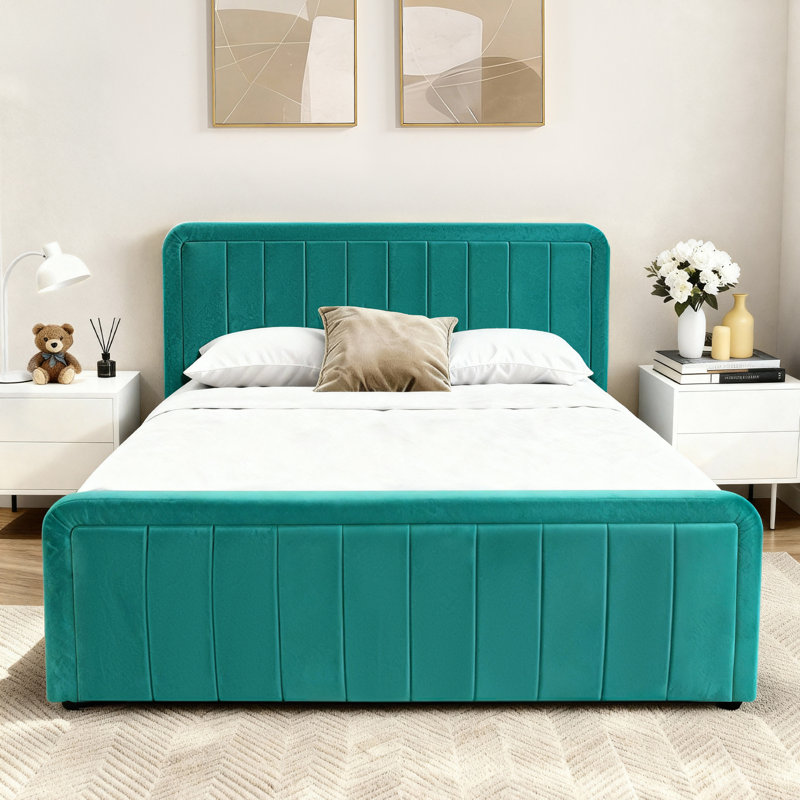 Altgeld Upholstered Ottoman Storage Bed, Kingsize (5'), Green