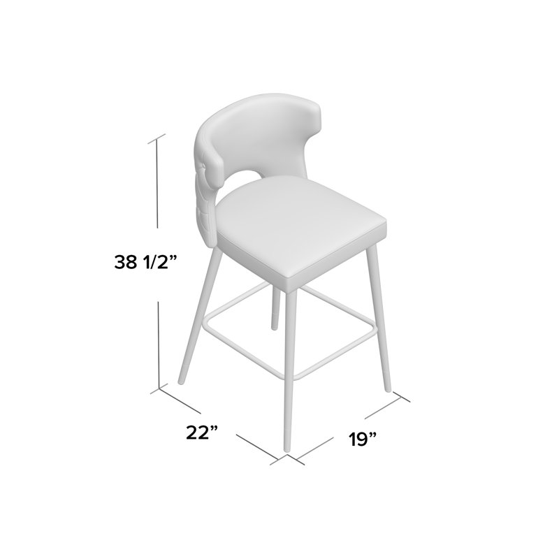 Kelly 28" Bar Stool, Black Velvet