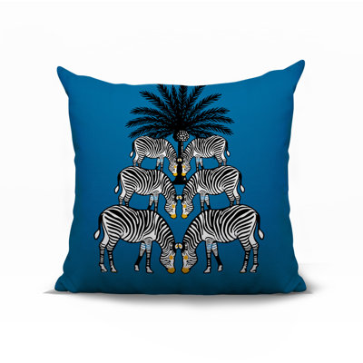 Camo Zebra Reversible Indoor/Outdoor Square Pillow